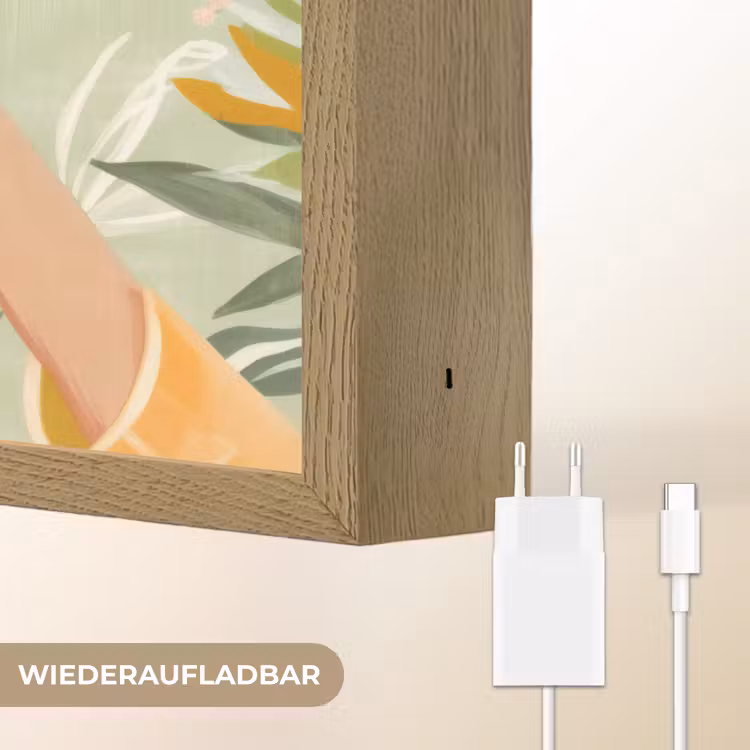 Glazen - Proosten - Bladeren - Groen Light Box met batterij (Wandlamp) middel -USP_websiteoplaadbaarDE
