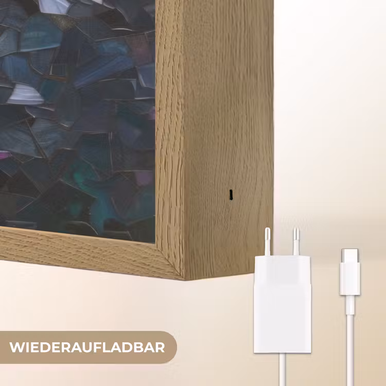 Glasstukjes - Leliebladeren - Vis - Oranje Light Box met batterij (Wandlamp) middel -USP_websiteoplaadbaarDE