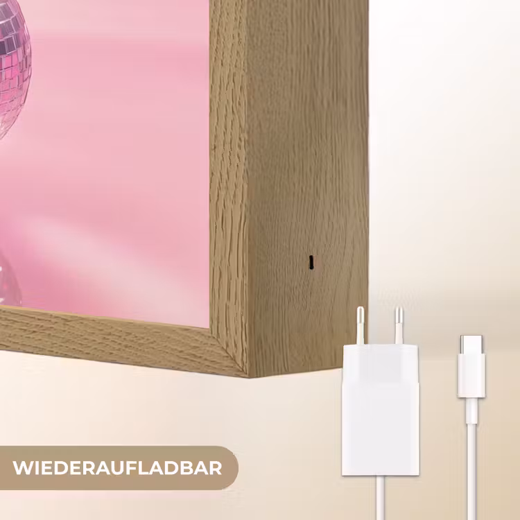 Glitter - Discobol - Roze - Kersen Light Box met batterij (Wandlamp) middel -USP_websiteoplaadbaarDE
