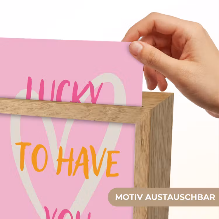 Lucky - Love - Valentijn - Roze Light Box met kabel (Wandlamp) klein -USP_websiteprintDE