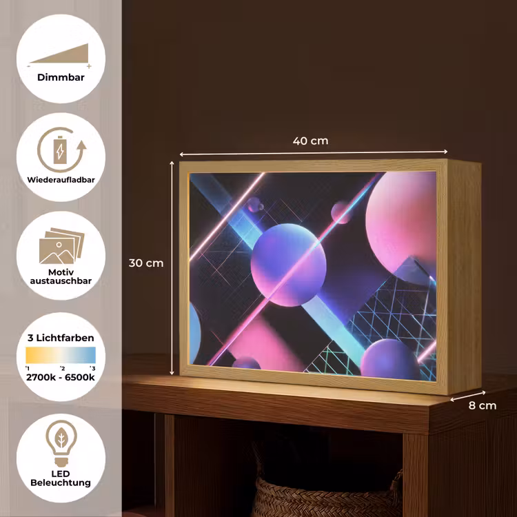 Bollen - Neon - Lijnen - Roze Light Box met batterij (Wandlamp) middel -USP_websiteoverzichtDE