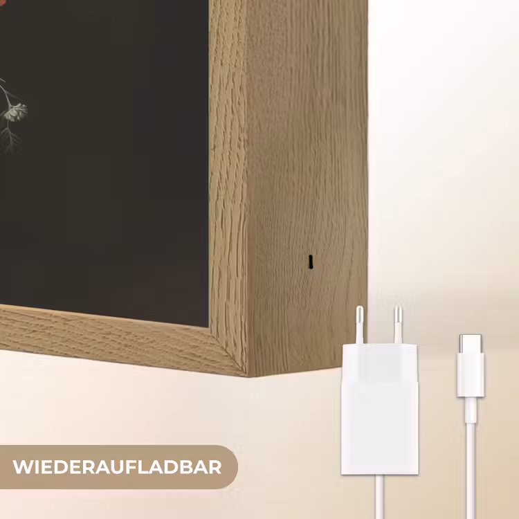 Goud - Bloemen - Kleuren - Vaas Light Box met batterij (Wandlamp) middel -USP_websiteoplaadbaarDE