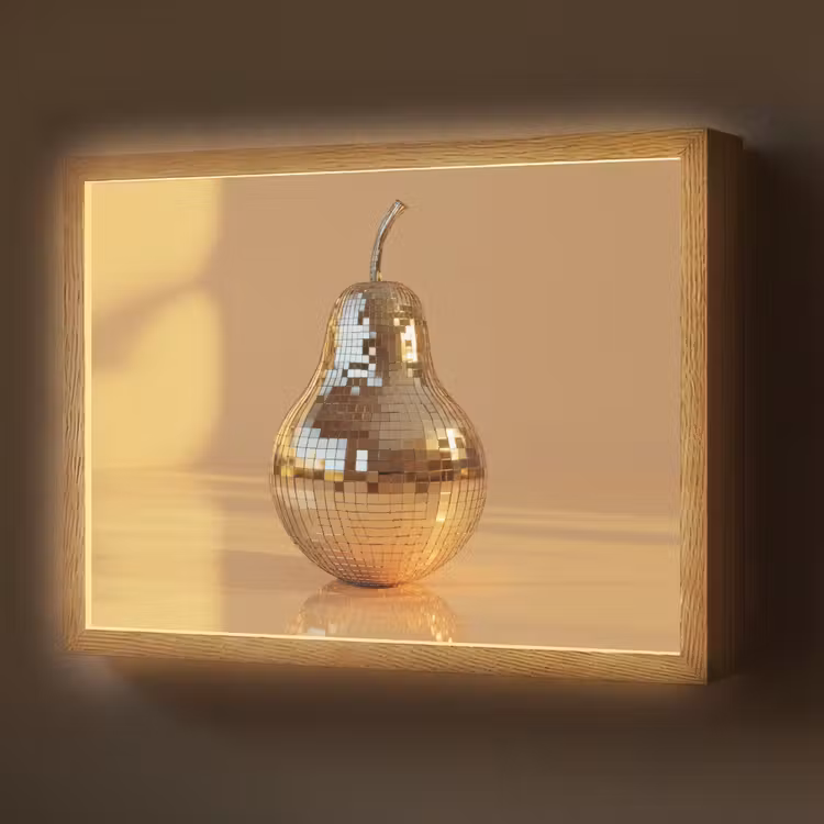 Goud - Disco - Glitter - Peer Light Box met batterij (Wandlamp) middel -z3d_website
