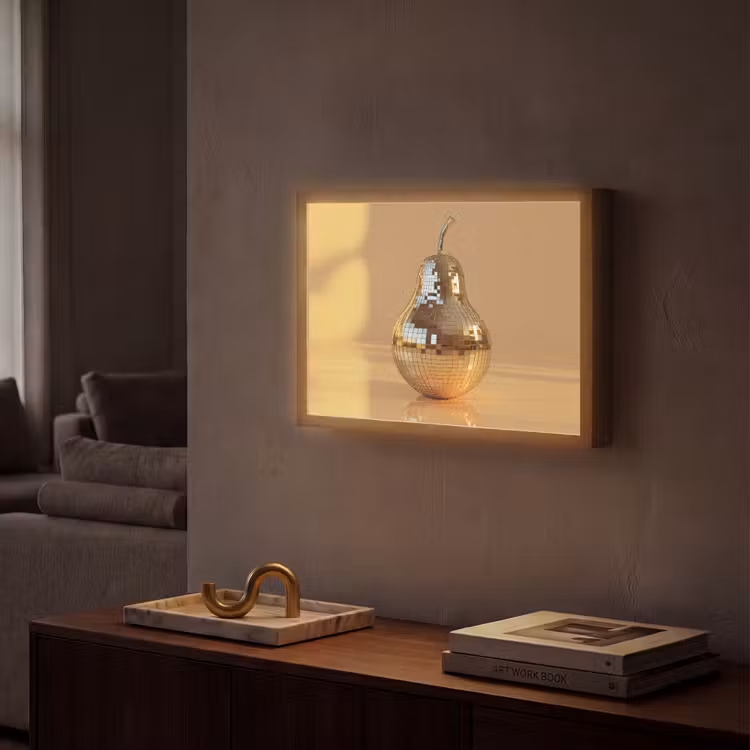 Goud - Disco - Glitter - Peer Light Box met batterij (Wandlamp) middel -sfeer1