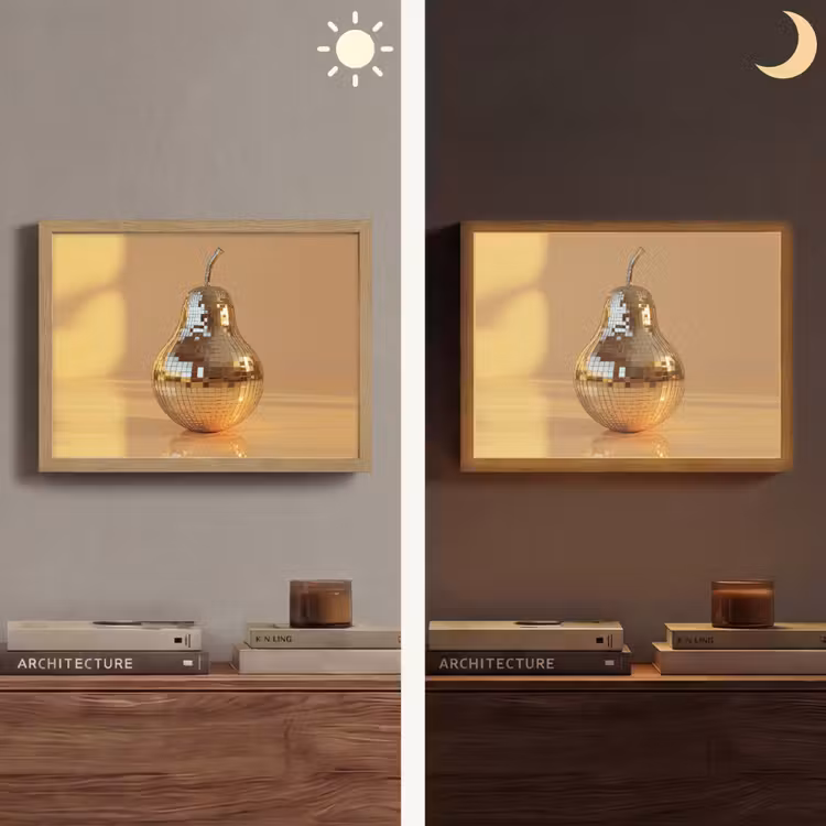 Goud - Disco - Glitter - Peer Light Box met batterij (Wandlamp) middel -sfeer3