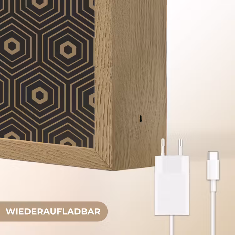 Goud - Illusie - Patroon Light Box met batterij (Wandlamp) middel 907 -USP_websiteoplaadbaarDE