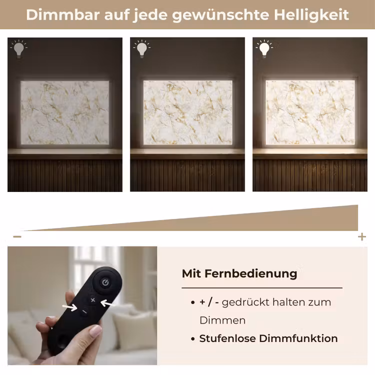 Goud - Licht - Nerf - Marmer Light Box met batterij (Wandlamp) middel 907 -USP_dimbaarDE