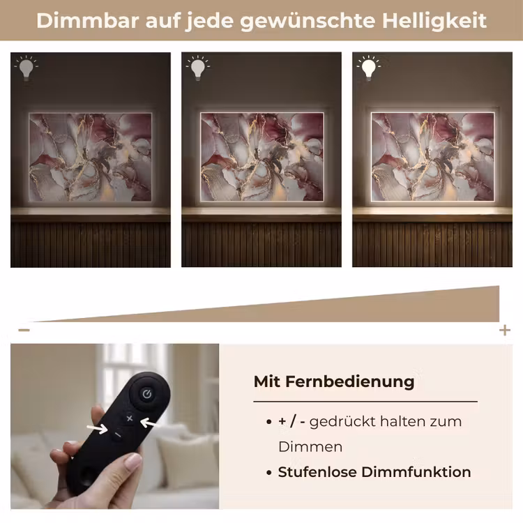 Goud - Marmer - Paars Light Box met batterij (Wandlamp) middel -USP_dimbaarDE