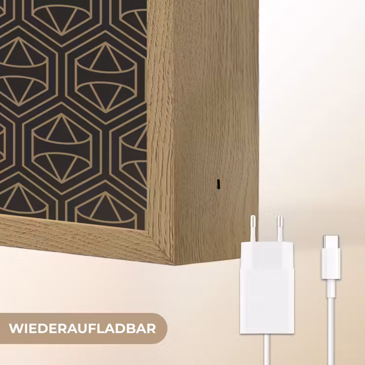 Goud - Zwart - Diamant Light Box met batterij (Wandlamp) middel 907 -USP_websiteoplaadbaarDE