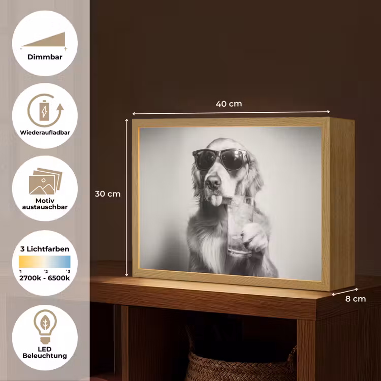 Golden retriever - Hond - Zonnebril - Gkas Light Box met batterij (Wandlamp) middel -USP_websiteoverzichtDE