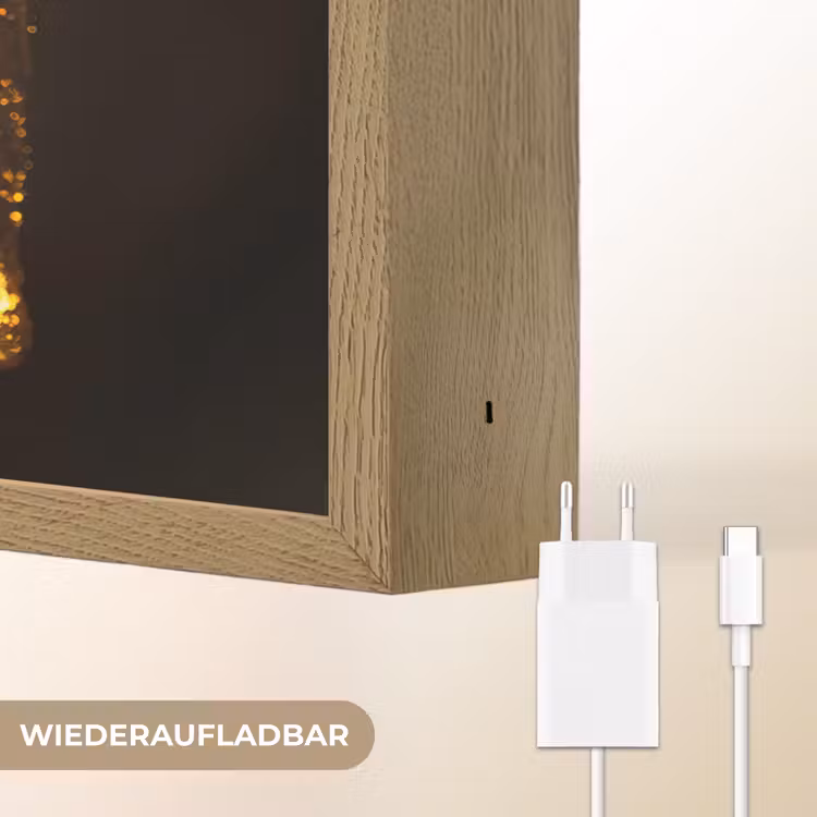 Gouden lippen - Gezicht - Vrouw - Modern Light Box met batterij (Wandlamp) middel -USP_websiteoplaadbaarDE