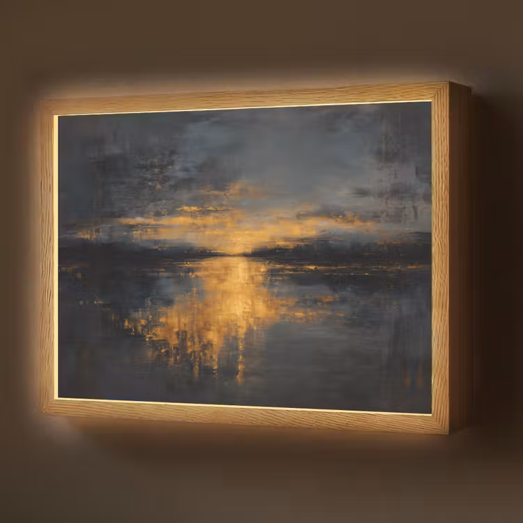 Gouden Reflectie op Water Light Box met batterij (Wandlamp) middel -z3d_website