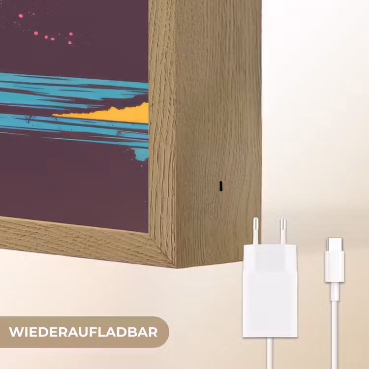 Golf - Kleurrijk - Zon - Palmbomen Light Box met batterij (Wandlamp) middel -USP_websiteoplaadbaarDE