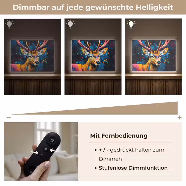 Graffiti - Hert - Dier - Kleurrijk Light Box met batterij (Wandlamp) middel -USP_dimbaarDE