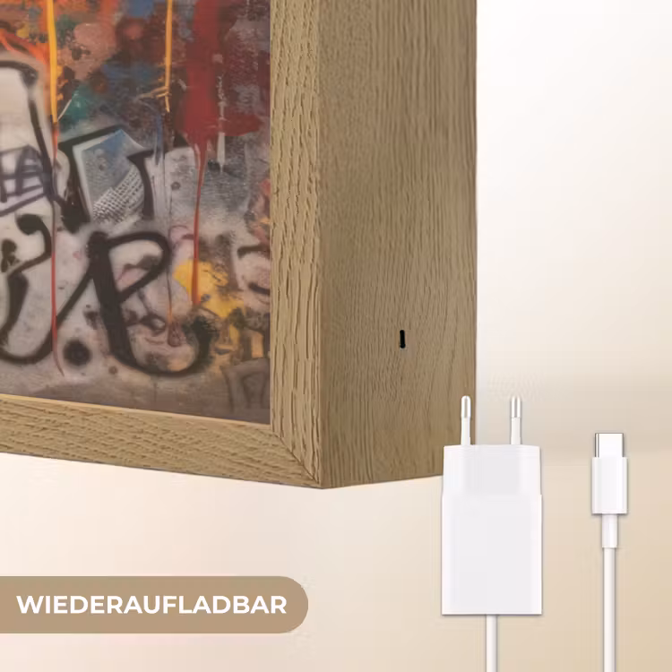 Graffiti - Jongen - Kleuren - Street Art Light Box met batterij (Wandlamp) middel -USP_websiteoplaadbaarDE
