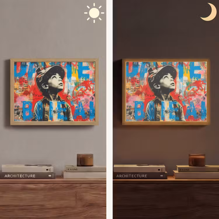 Graffiti - Jongen - Street art - Kleuren Light Box met batterij (Wandlamp) middel -sfeer3