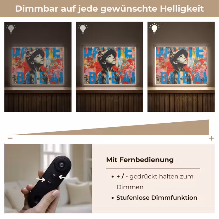 Graffiti - Jongen - Street art - Kleuren Light Box met batterij (Wandlamp) middel -USP_dimbaarDE