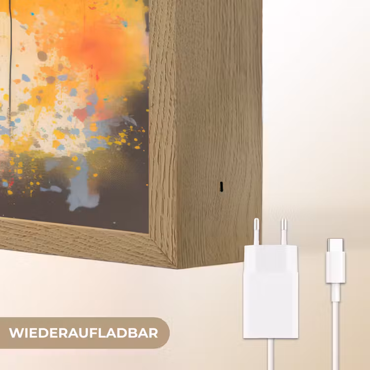 Graffiti - Paraplu - Mensen - Kleuren - Kunst Light Box met batterij (Wandlamp) middel -USP_websiteoplaadbaarDE