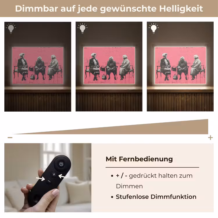 Graffiti - Roze - Street art - Vrouwen Light Box met batterij (Wandlamp) middel -USP_dimbaarDE