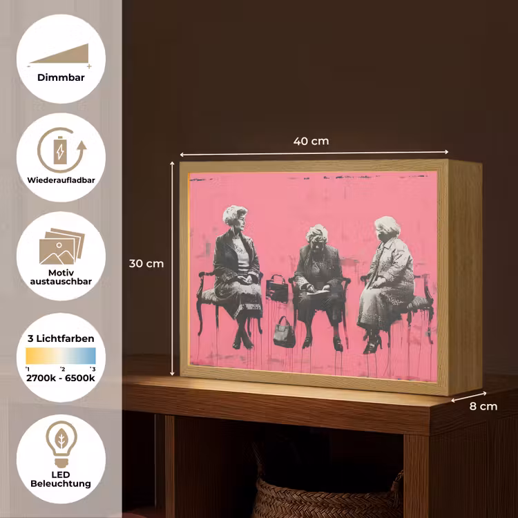 Graffiti - Roze - Street art - Vrouwen Light Box met batterij (Wandlamp) middel -USP_websiteoverzichtDE