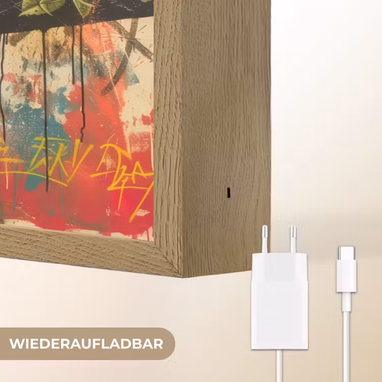 Graffiti - Rozen - Handen - Street art Light Box met batterij (Wandlamp) middel -USP_websiteoplaadbaarDE