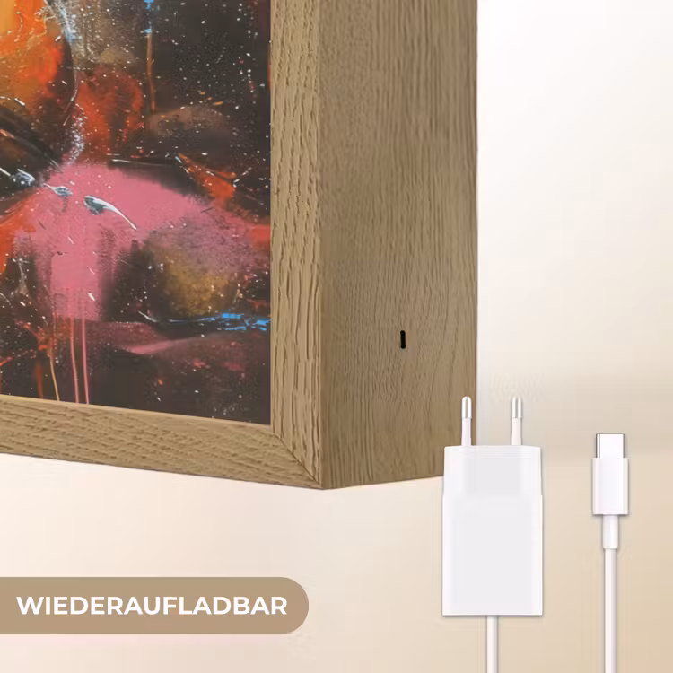 Graffiti - Rugby - Kleurrijk - Rugbybal Light Box met batterij (Wandlamp) middel -USP_websiteoplaadbaarDE