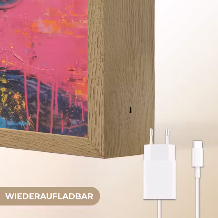 Graffiti - Chimpansee - Aap - Bril - Kleurrijk Light Box met batterij (Wandlamp) middel -USP_websiteoplaadbaarDE