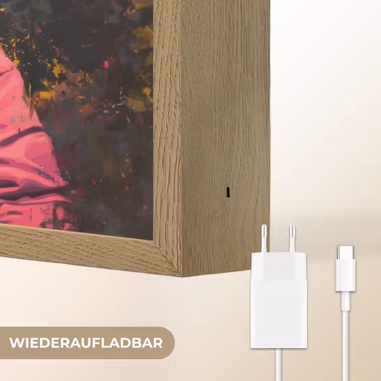 Graffiti - Chimpansee - Jas - Aap - Verf Light Box met batterij (Wandlamp) middel -USP_websiteoplaadbaarDE