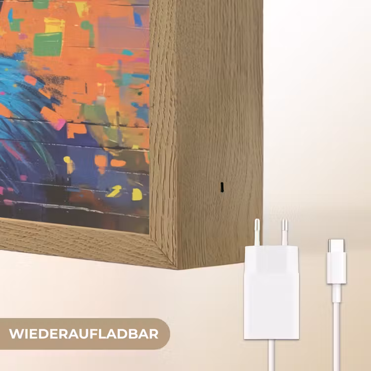 Graffiti - Chimpansee - Street art - Koptelefoon - Aap Light Box met batterij (Wandlamp) middel -USP_websiteoplaadbaarDE