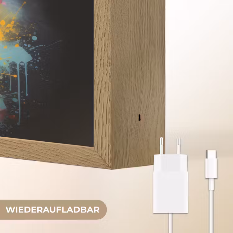 Graffiti - Schotse hooglander - Zwart - Koe Light Box met batterij (Wandlamp) middel -USP_websiteoplaadbaarDE