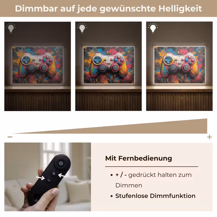 Graffiti - Gaming - Controller - Verf Light Box met batterij (Wandlamp) middel -USP_dimbaarDE