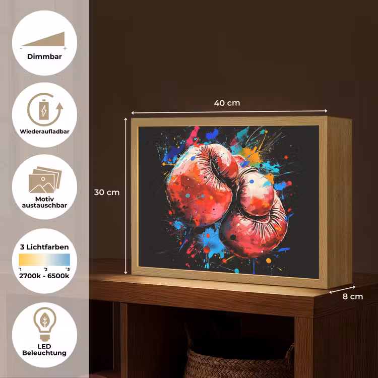 Graffiti - Sport - Boksen - Bokshandschoenen Light Box met batterij (Wandlamp) middel -USP_websiteoverzichtDE