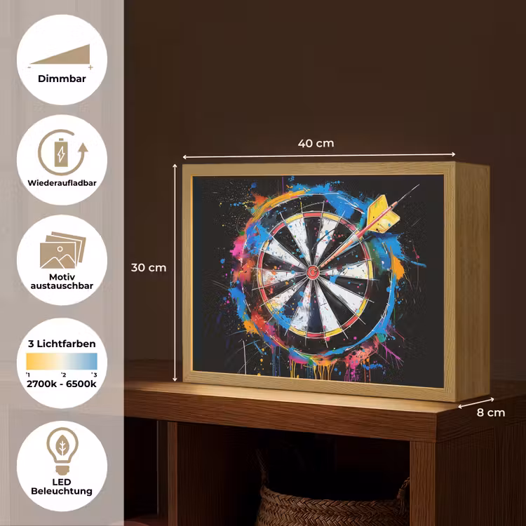 Graffiti - Sport - Darten - Dartbord Light Box met batterij (Wandlamp) middel -USP_websiteoverzichtDE