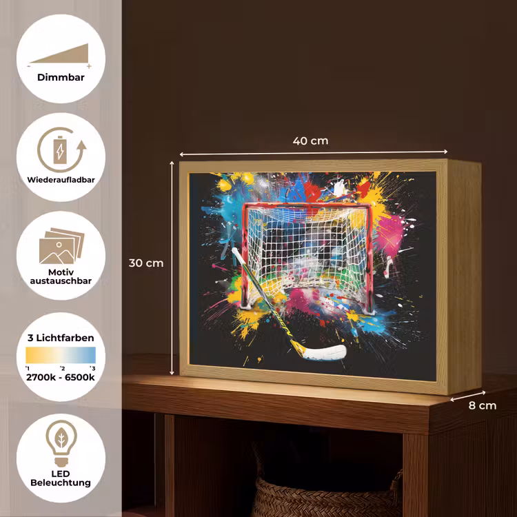Graffiti - Sport - IJshockey - Hockey goal Light Box met batterij (Wandlamp) middel -USP_websiteoverzichtDE