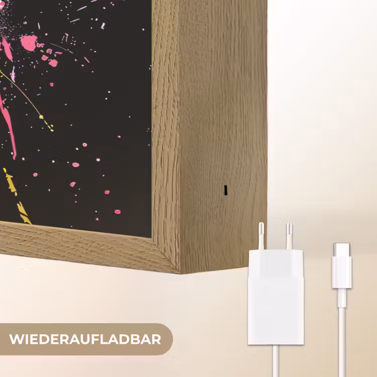 Graffiti - Sport - Voetbal - Bal - Roze Light Box met batterij (Wandlamp) middel -USP_websiteoplaadbaarDE