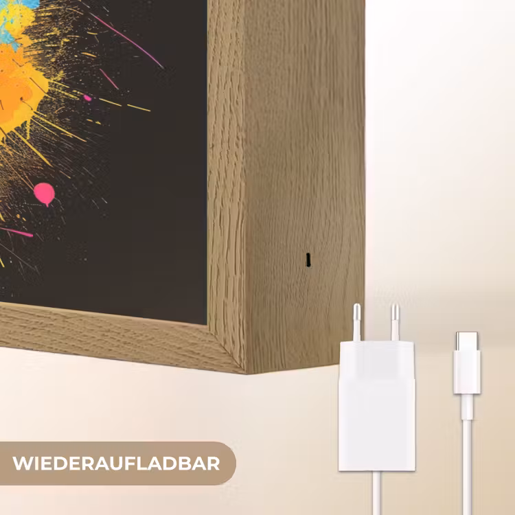 Graffiti - Sport - Voetbal - Verf - Bal Light Box met batterij (Wandlamp) middel -USP_websiteoplaadbaarDE