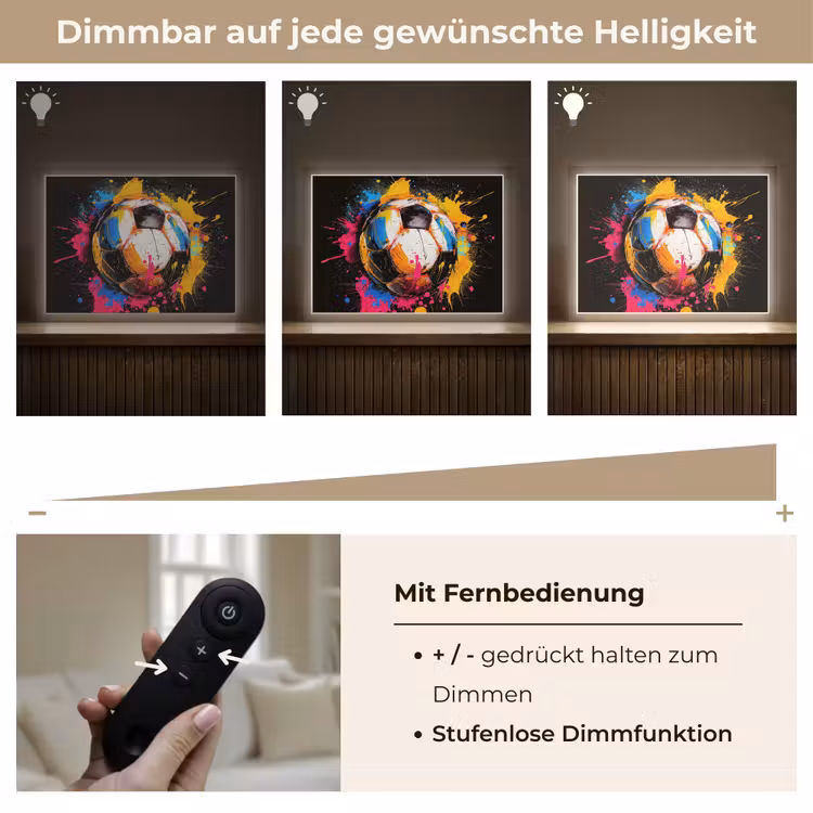 Graffiti - Sport - Voetbal - Verf - Bal Light Box met batterij (Wandlamp) middel -USP_dimbaarDE
