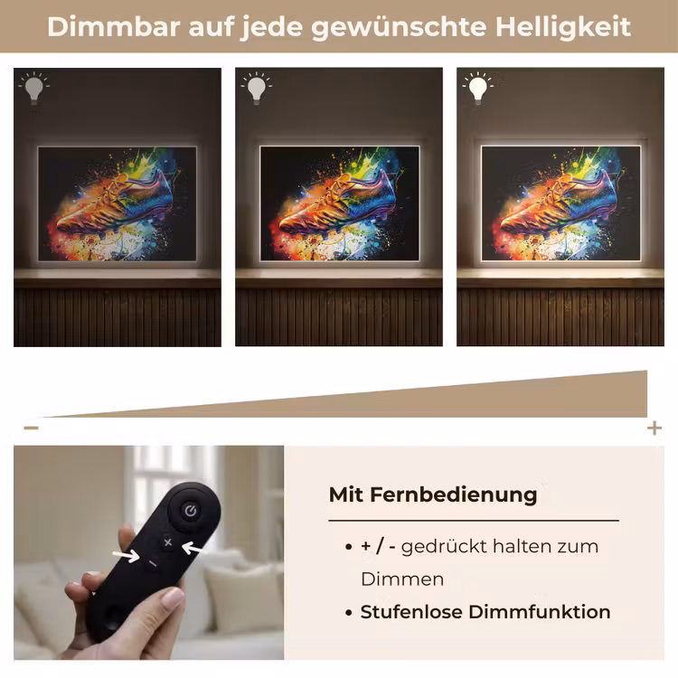 Graffiti - Sport - Voetbal - Schoen - Verf Light Box met batterij (Wandlamp) middel -USP_dimbaarDE