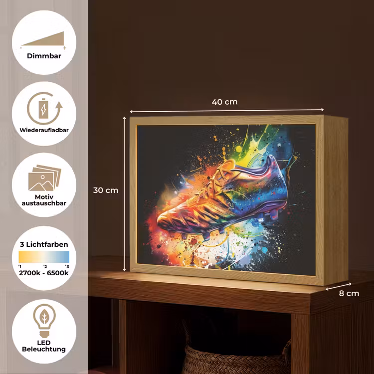 Graffiti - Sport - Voetbal - Schoen - Verf Light Box met batterij (Wandlamp) middel -USP_websiteoverzichtDE