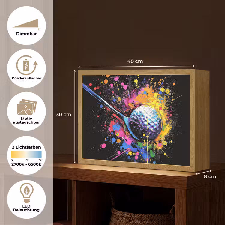 Graffiti - Sport - Golf - Golfclub Light Box met batterij (Wandlamp) middel -USP_websiteoverzichtDE
