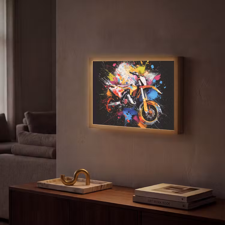 Graffiti - Sport - Motor - Motorcross Light Box met batterij (Wandlamp) middel -sfeer1