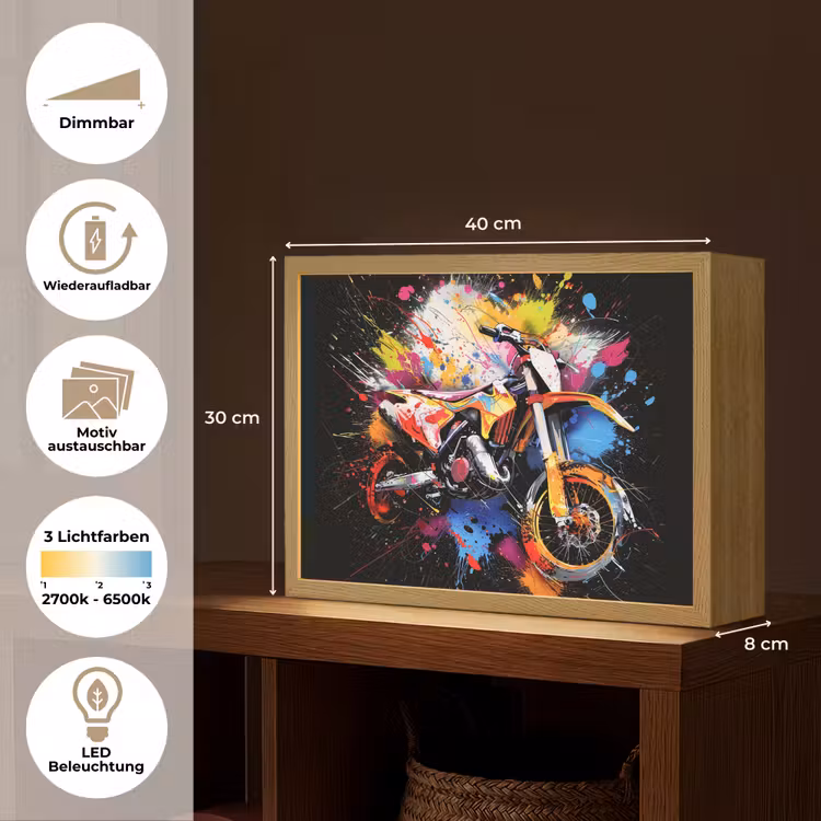 Graffiti - Sport - Motor - Motorcross Light Box met batterij (Wandlamp) middel -USP_websiteoverzichtDE