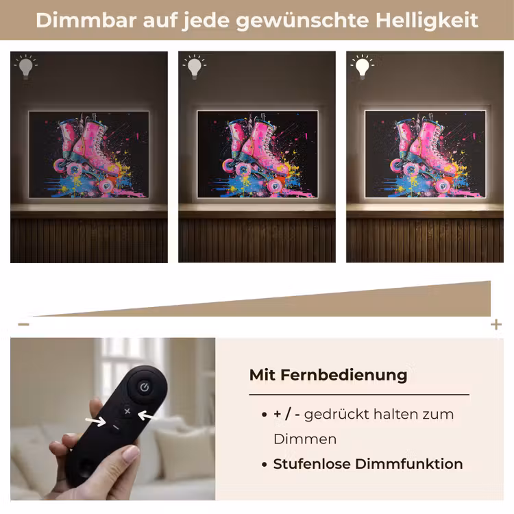 Graffiti - Sport - Rolschaatsen - Skating Light Box met batterij (Wandlamp) middel -USP_dimbaarDE