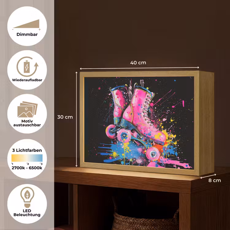 Graffiti - Sport - Rolschaatsen - Skating Light Box met batterij (Wandlamp) middel -USP_websiteoverzichtDE