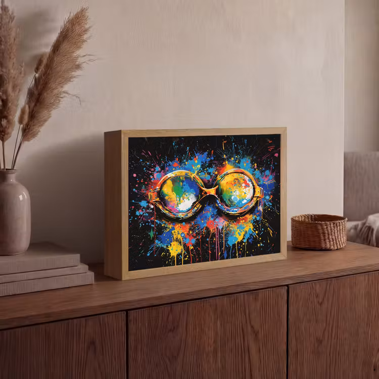 Graffiti - Sport - Zwemmen - Zwembril Light Box met batterij (Wandlamp) middel -sfeer2