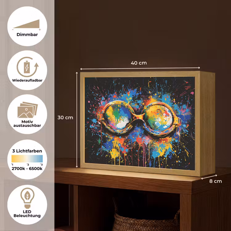 Graffiti - Sport - Zwemmen - Zwembril Light Box met batterij (Wandlamp) middel -USP_websiteoverzichtDE