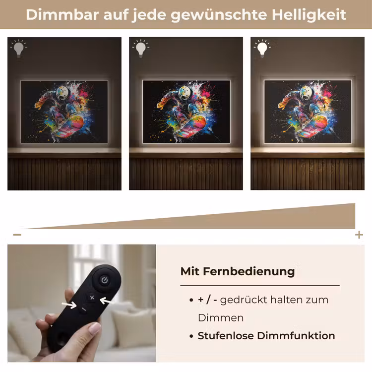 Graffiti - Sport - Snowboarden - Wintersport Light Box met batterij (Wandlamp) middel -USP_dimbaarDE