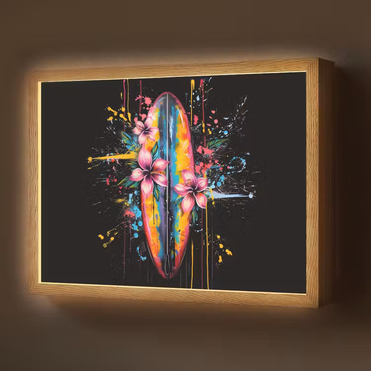Graffiti - Sport - Surfen - Zomer Light Box met batterij (Wandlamp) middel -z3d_website