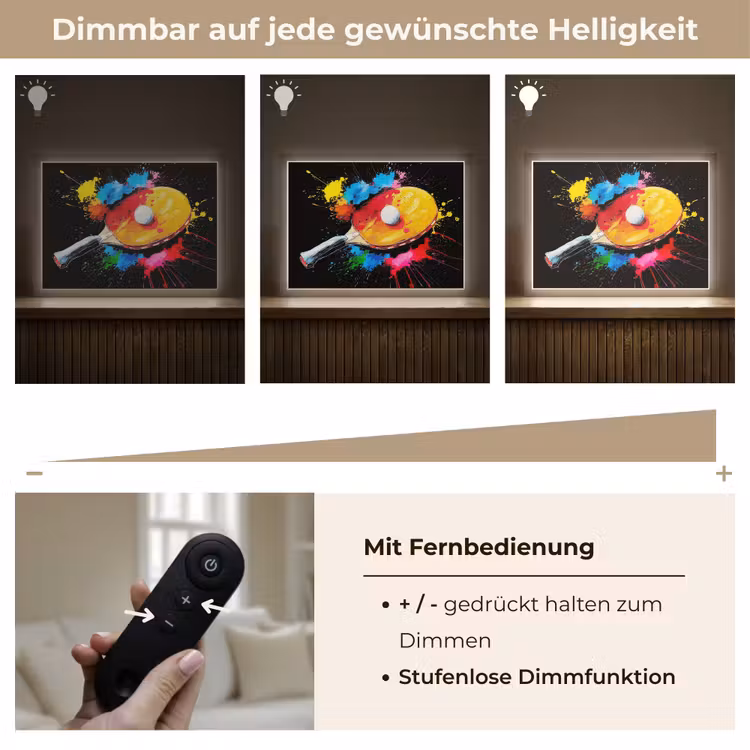 Graffiti - Sport - Tafeltennis - Verf Light Box met batterij (Wandlamp) middel -USP_dimbaarDE