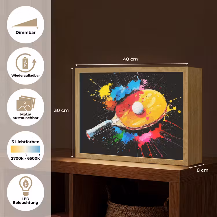 Graffiti - Sport - Tafeltennis - Verf Light Box met batterij (Wandlamp) middel -USP_websiteoverzichtDE